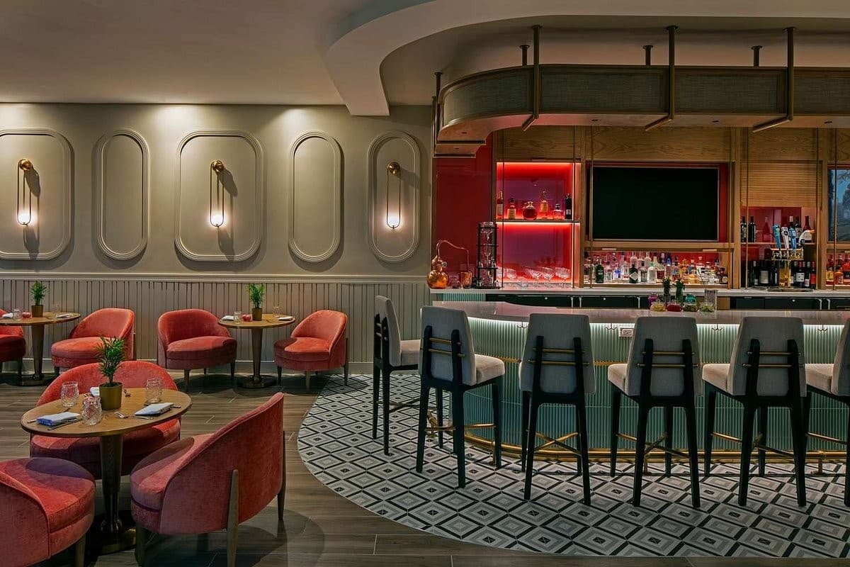 Stylish bar area at Sonesta Miami Airport hotel