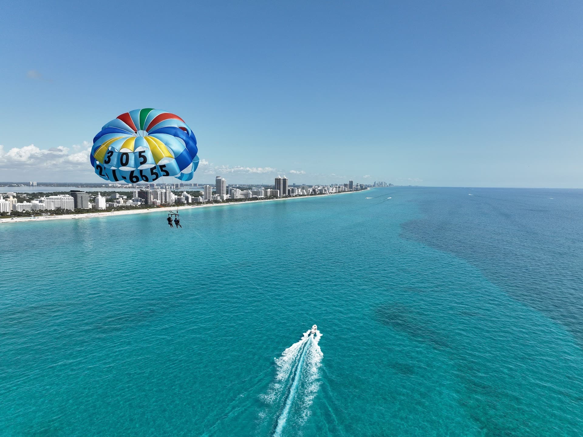 Parasailing at South Beach, Miami