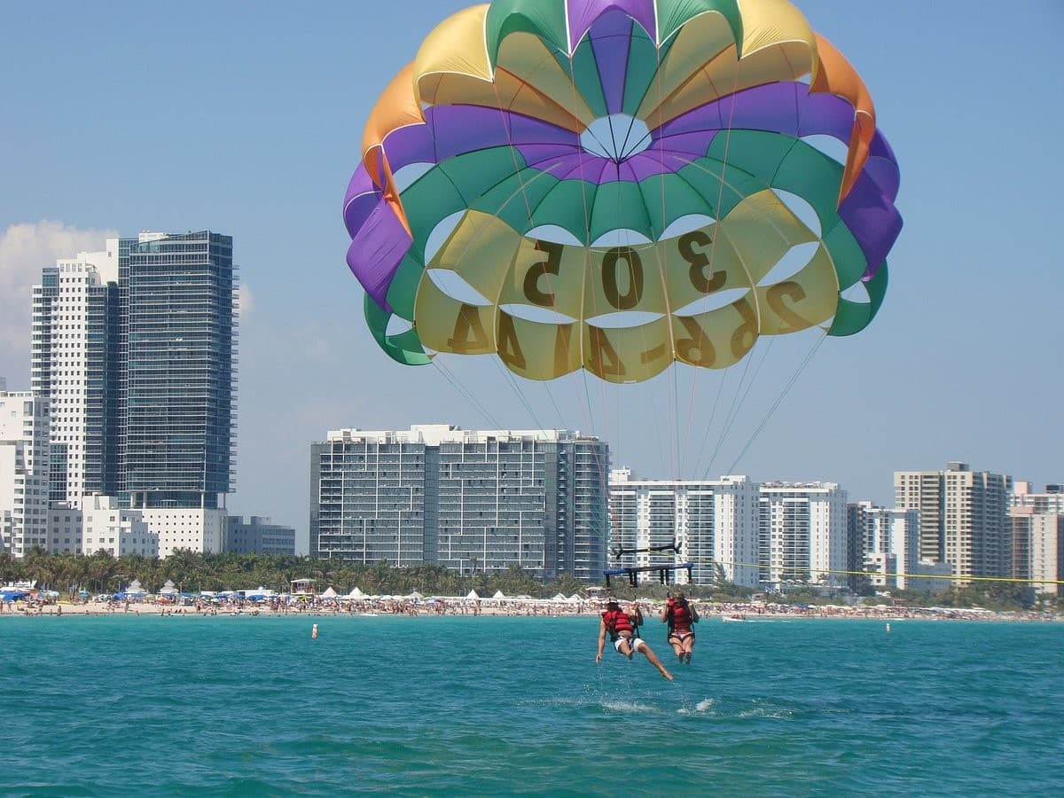 Parasailing at South Beach, Miami