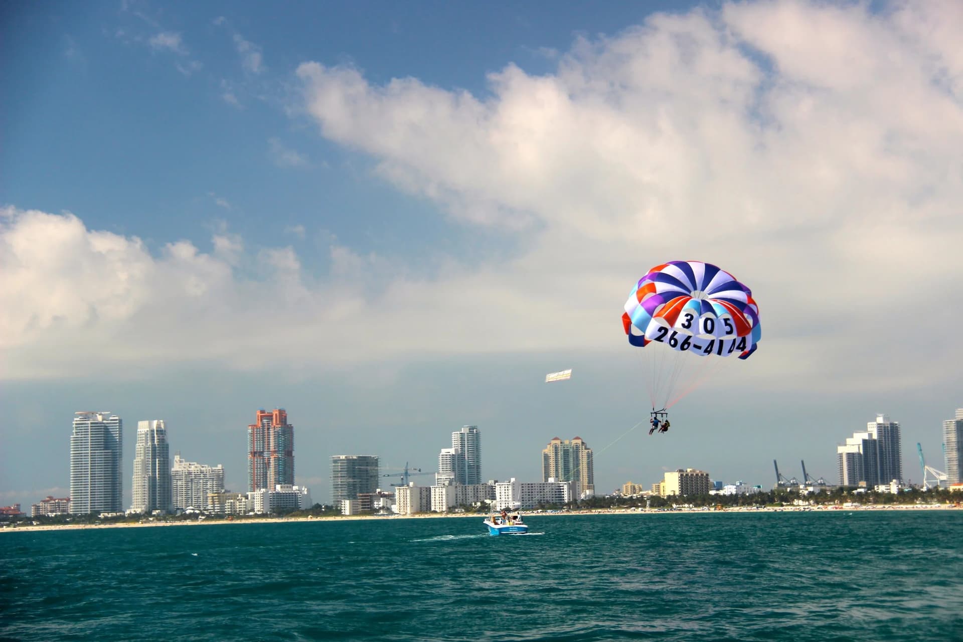 Parasailing at South Beach, Miami