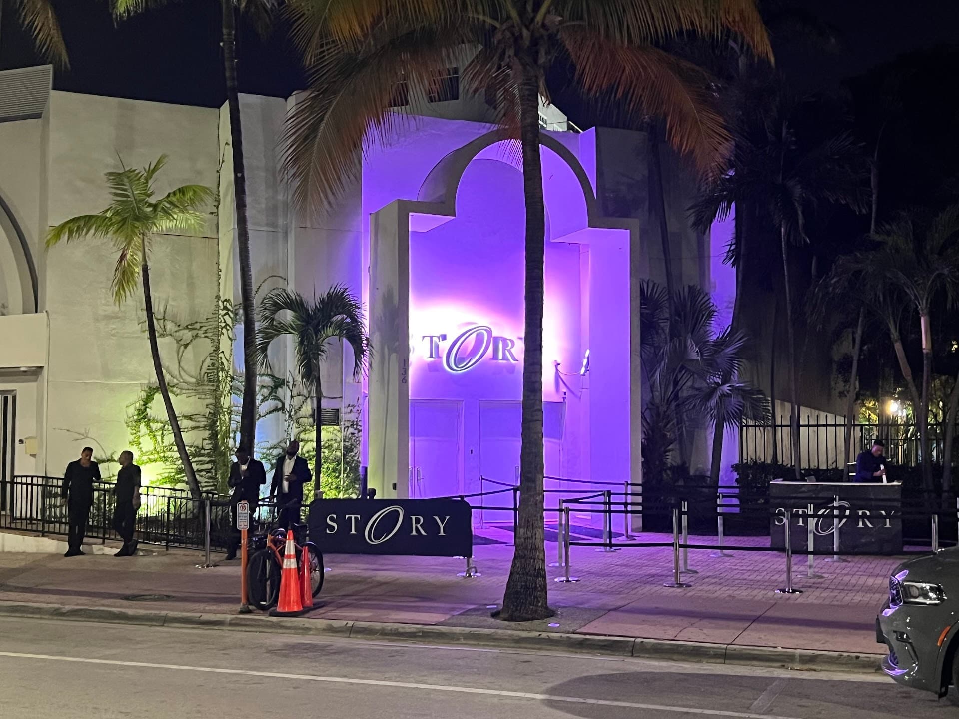 STORY venue entrance at night in Miami Beach