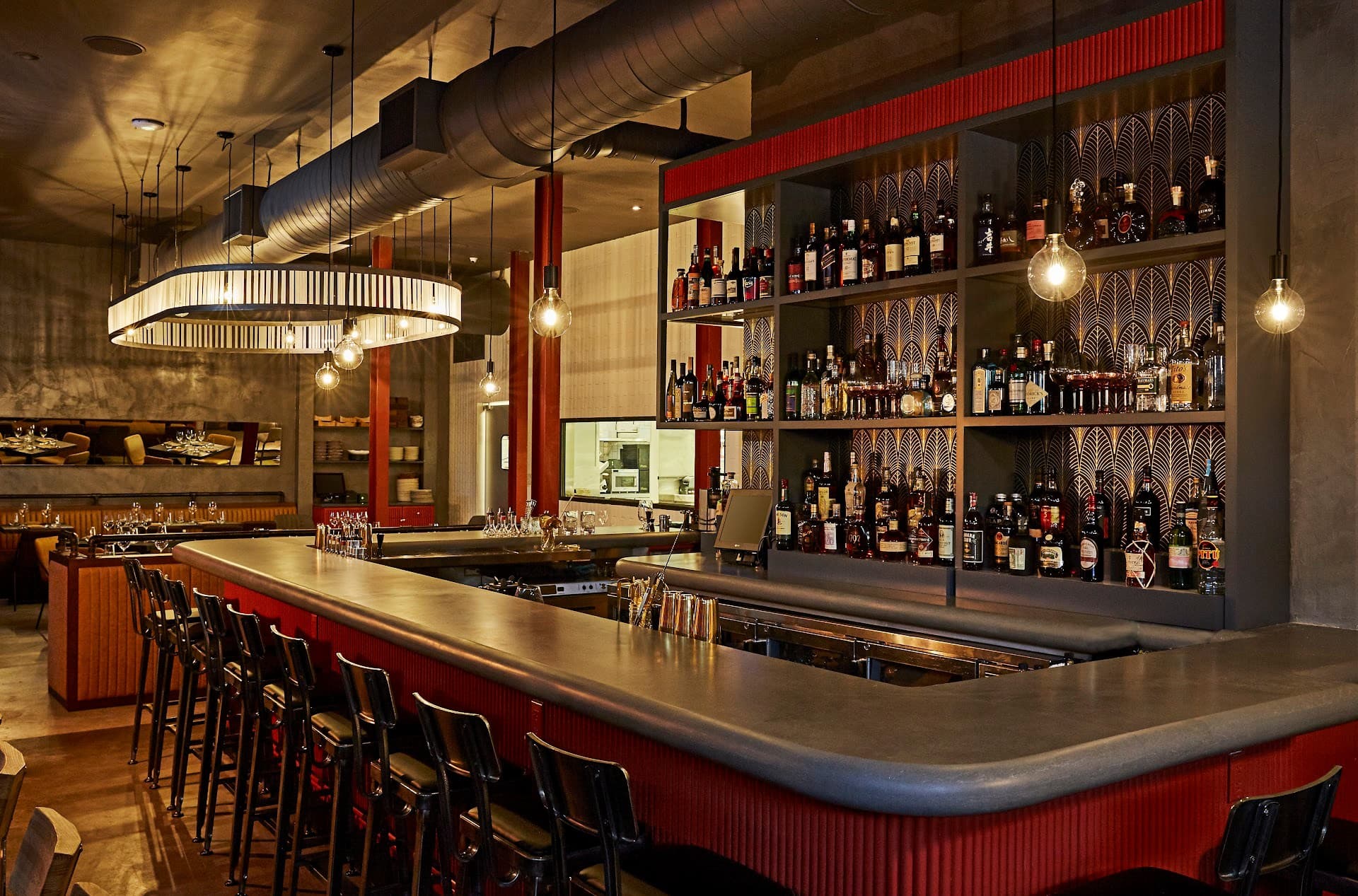 Stylish bar at Stubborn Seed, Miami Beach