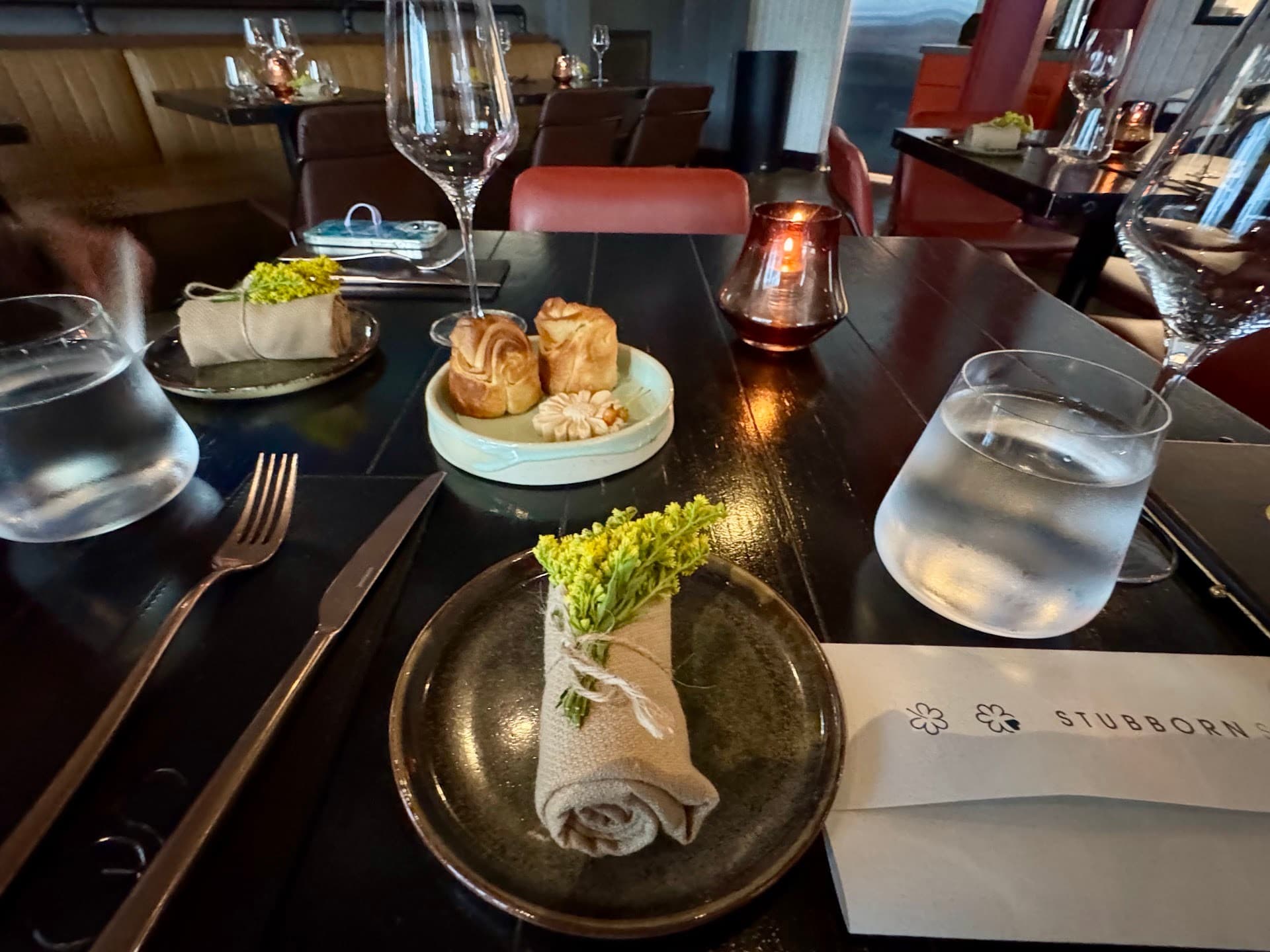 Dining setting at Stubborn Seed in Miami Beach