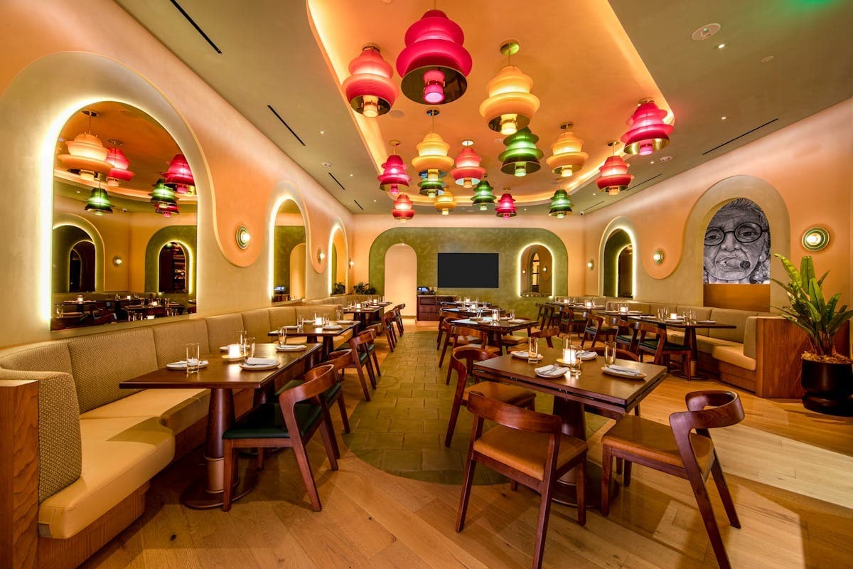 Interior view of SUGARCANE restaurant in Miami