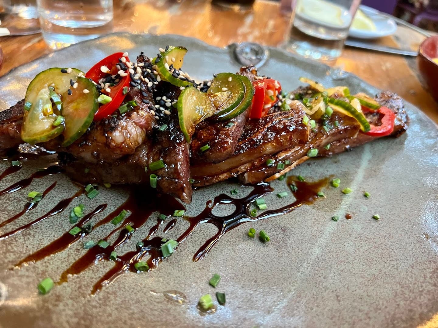 Delicious grilled meat dish at SUGARCANE in Miami