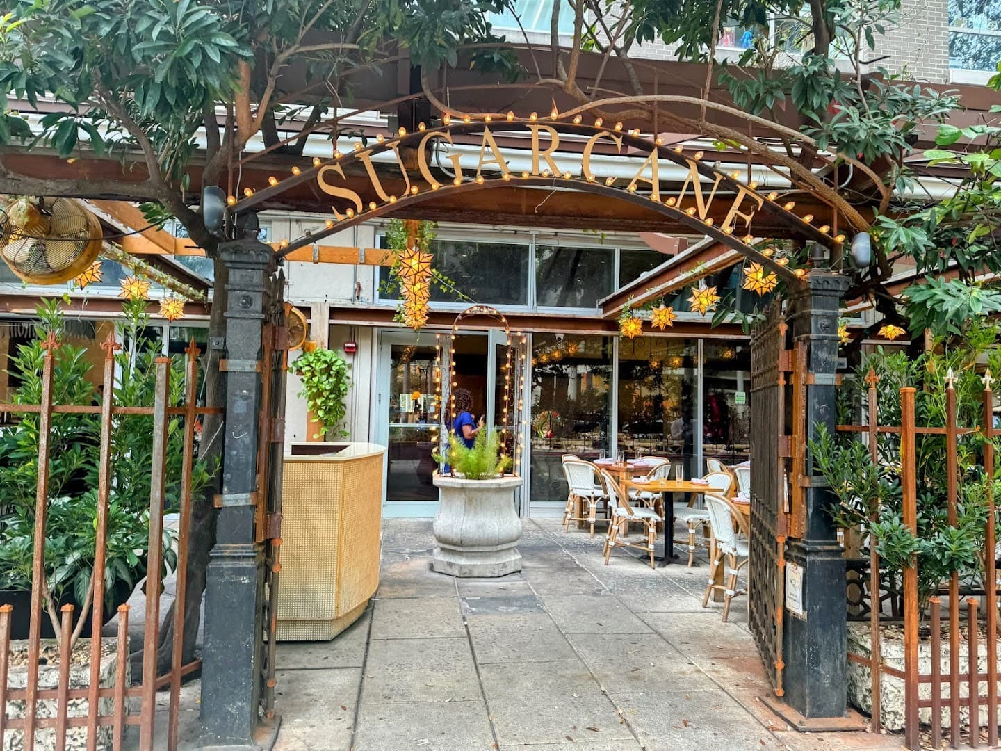 Entrance of SUGARCANE restaurant in Miami