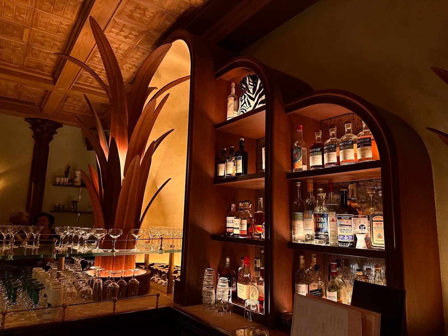 Sunny’s Steakhouse interior in Miami featuring bar and decor