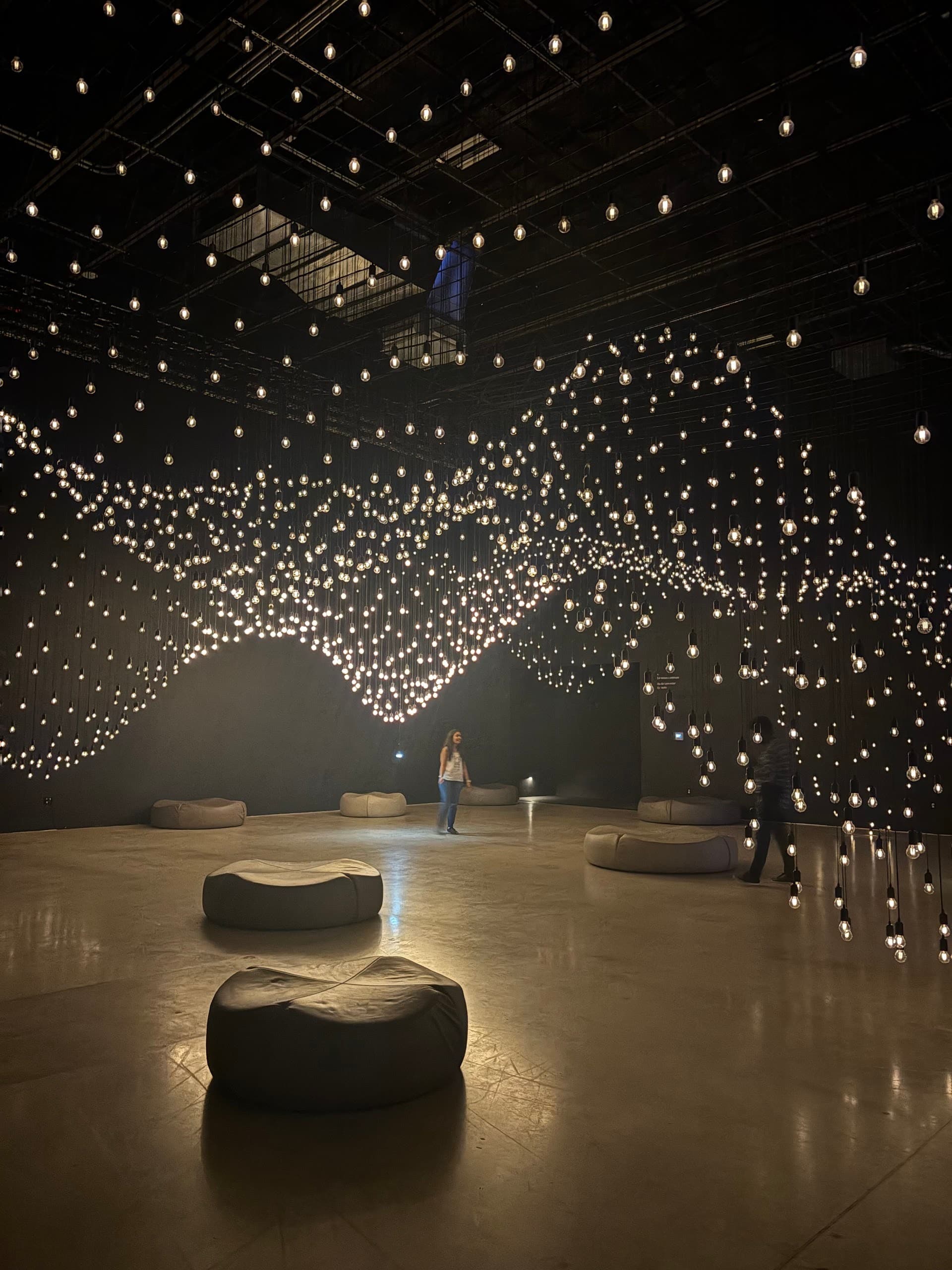 Artistic light installation at Superblue Miami attraction