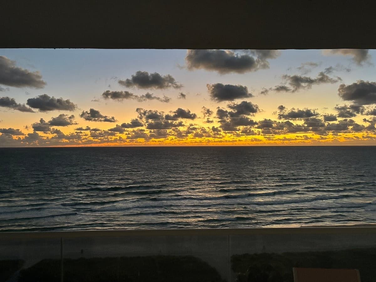 Sunset view at Surfside Beach, Miami