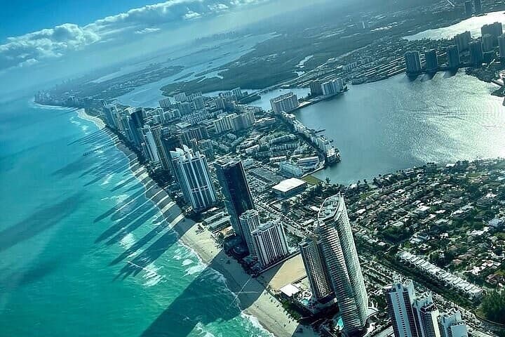 Aerial view of Surfside Beach in Miami