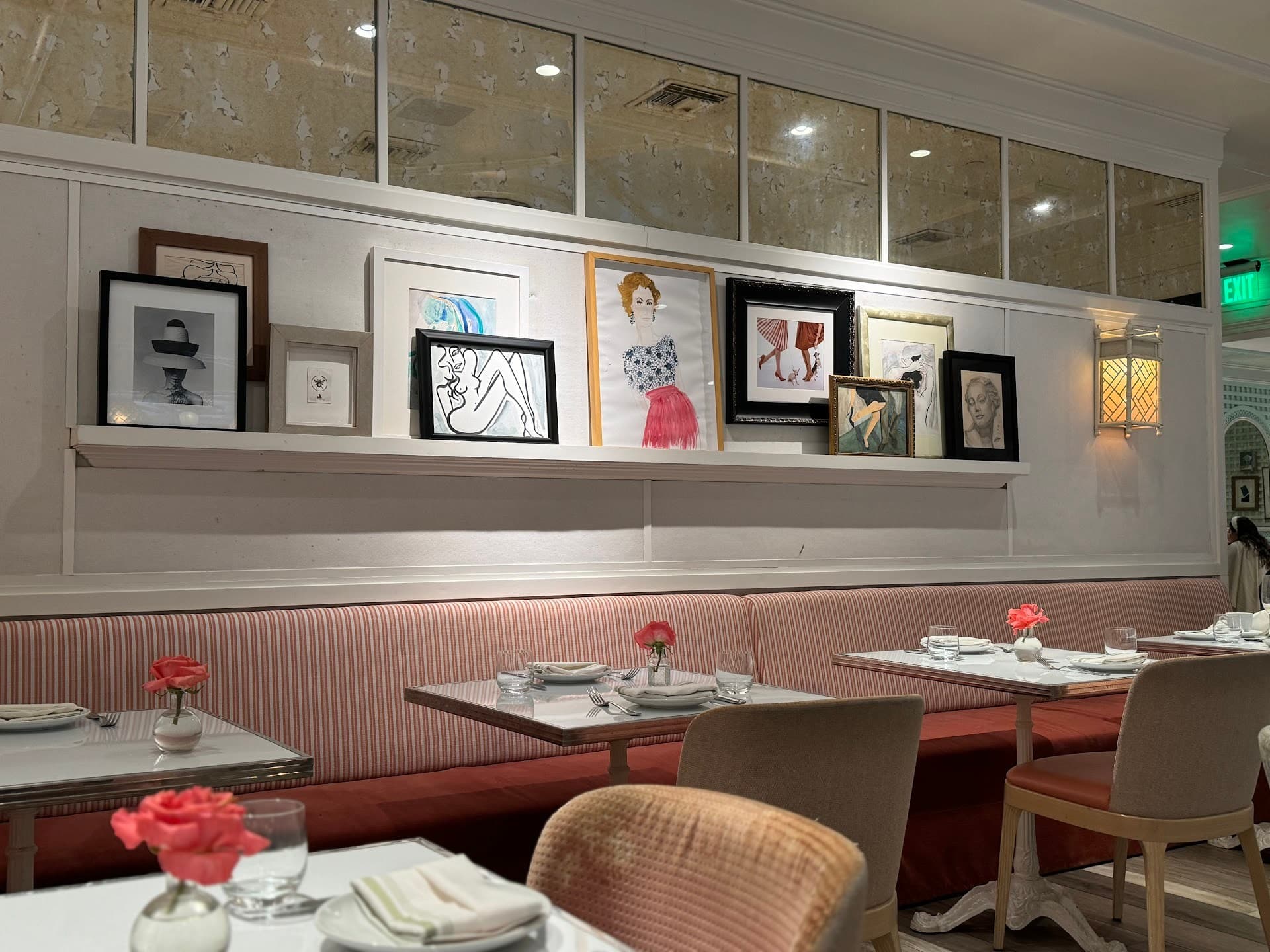 Interior view of Swan restaurant in Miami with art