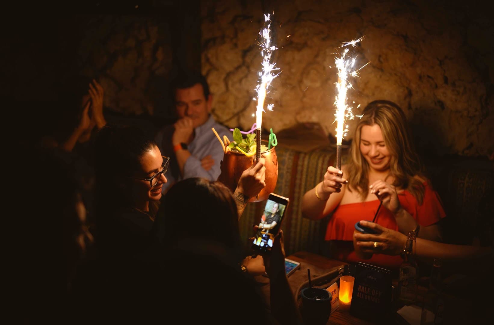Sweet Caroline Karaoke Bar drinks and celebration in Miami