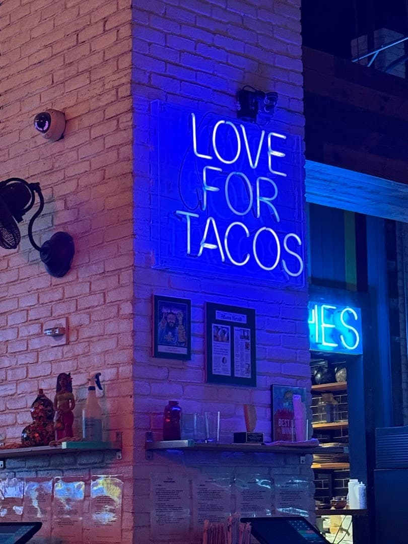 Neon sign at Tacology Brickell restaurant in Miami