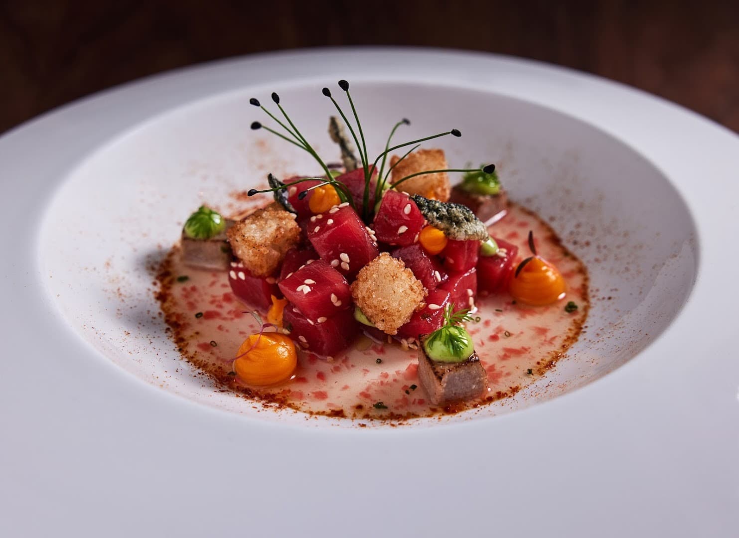 Gourmet dish at Tambourine Room by Tristan Brandt in Miami Beach