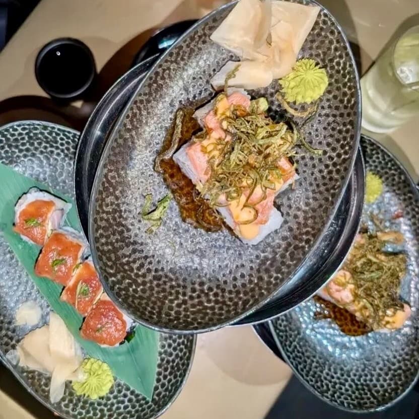 Sushi plates at Tea Room in Miami