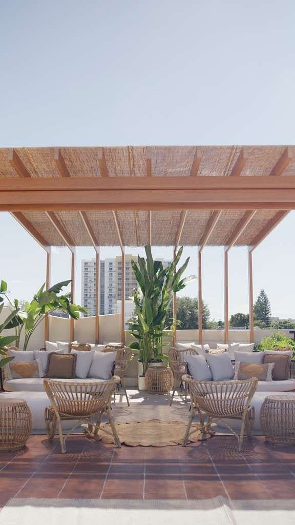 Stylish interior of Terras Miami Rooftop restaurant