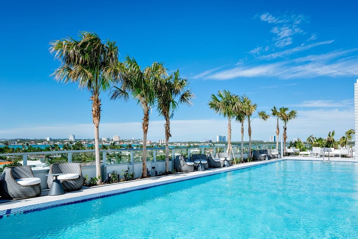 The Altair Bay Harbor Hotel pool view in Bay Harbor Islands