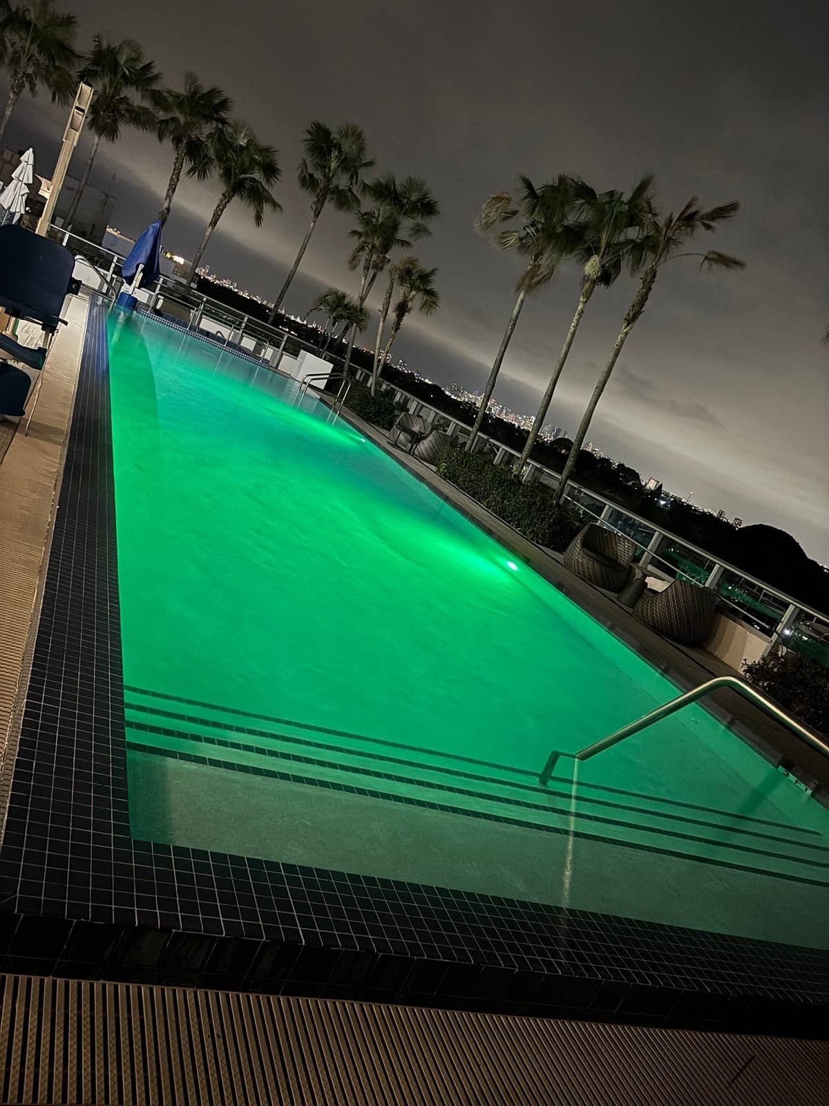 The Altair Bay Harbor Hotel pool at night