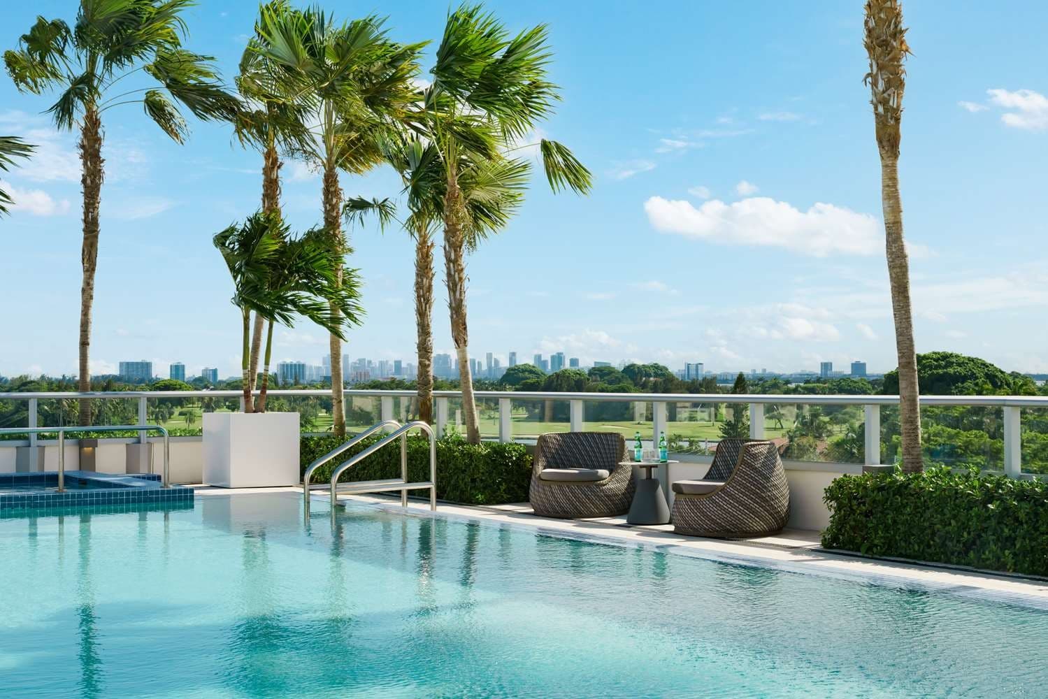 The Altair Bay Harbor Hotel pool area in Bay Harbor Islands