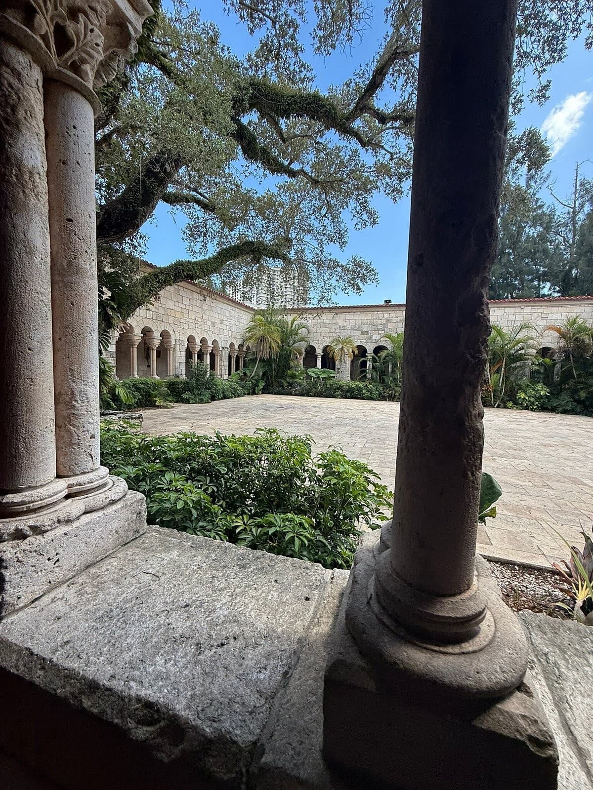 The Ancient Spanish Monastery courtyard in North Miami Beach
