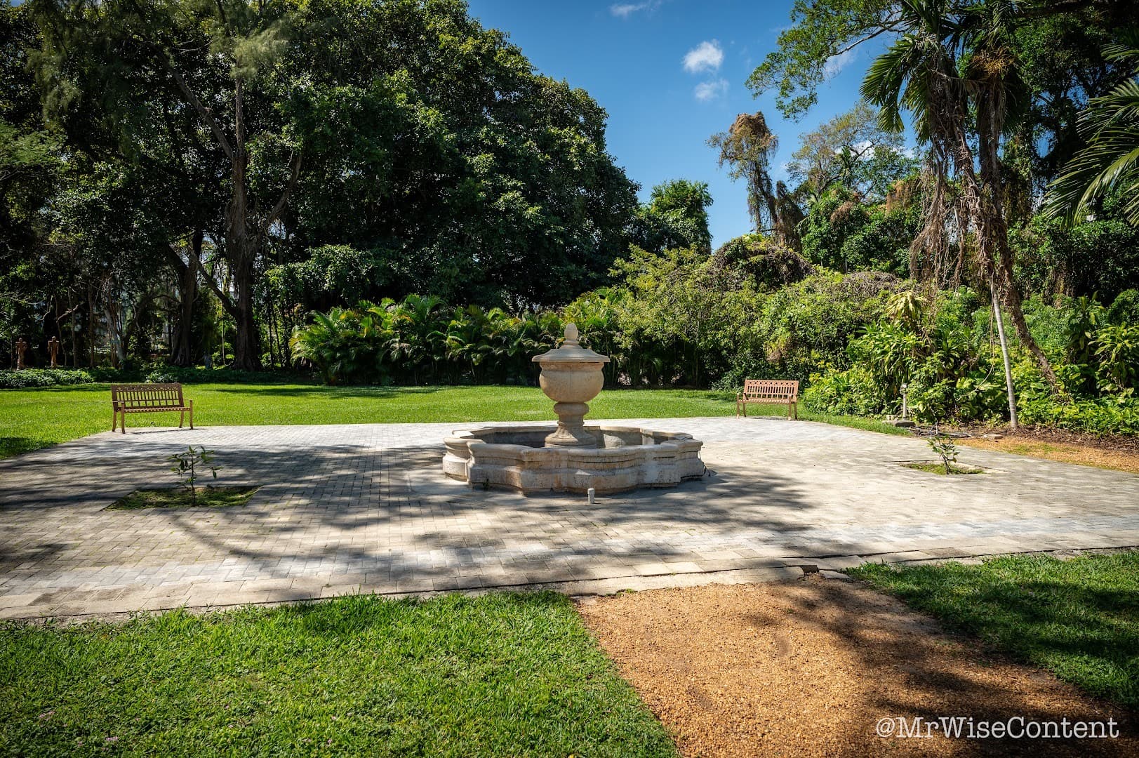 Fountain and gardens at The Ancient Spanish Monastery North Miami Beach