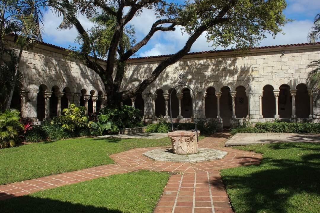 Ancient Spanish Monastery courtyard in North Miami Beach