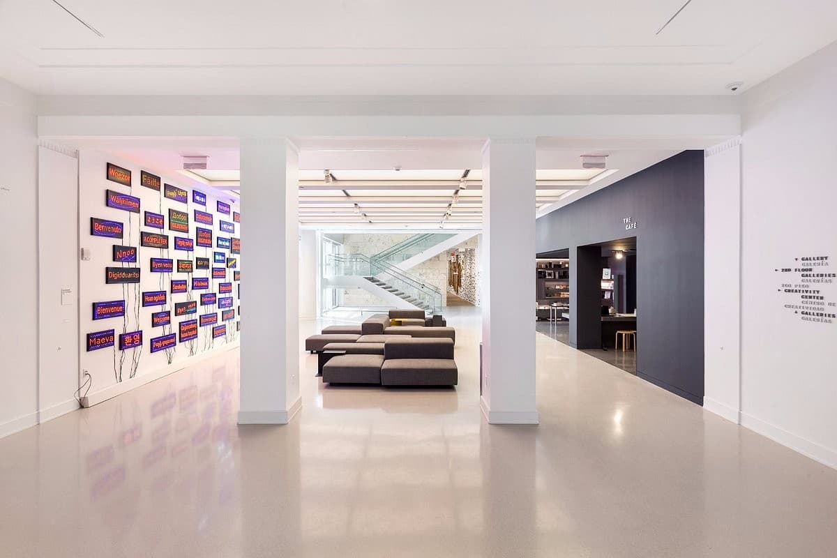 The Bass gallery interior with art installation in Miami Beach