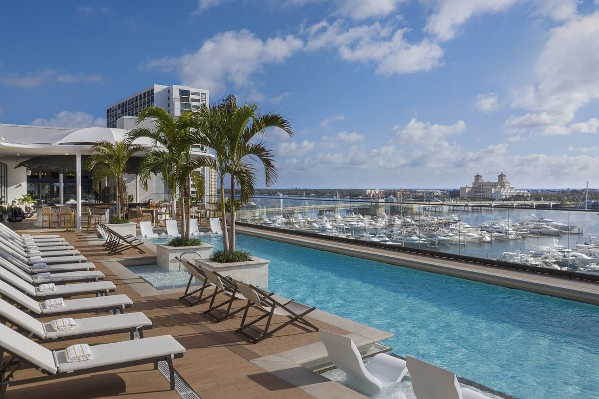 The Ben, Autograph Collection pool and marina view in West Palm Beach
