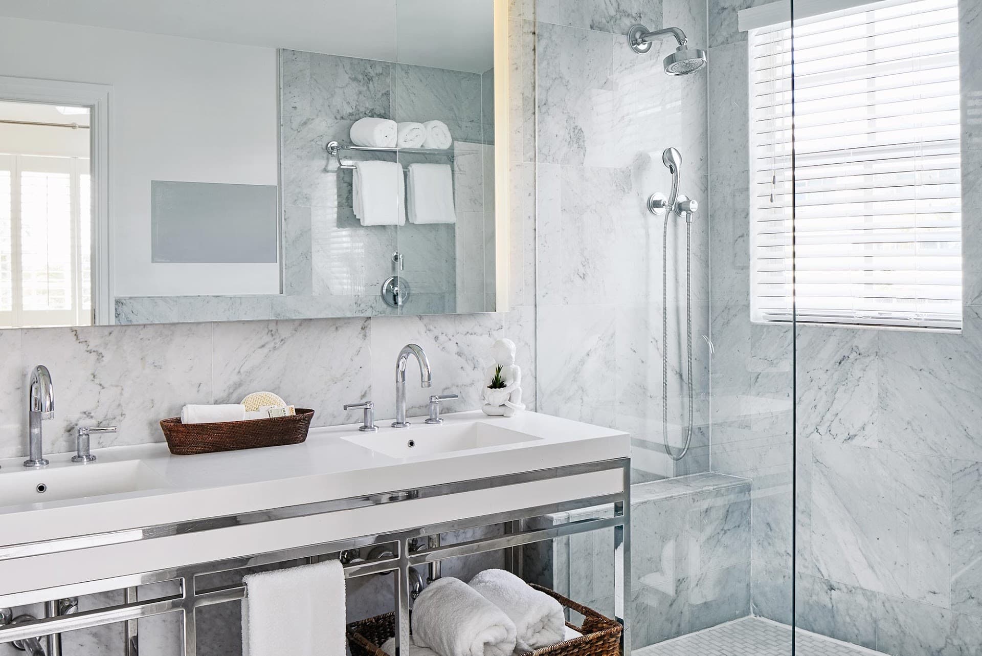 Luxury bathroom at The Betsy Hotel, Miami Beach