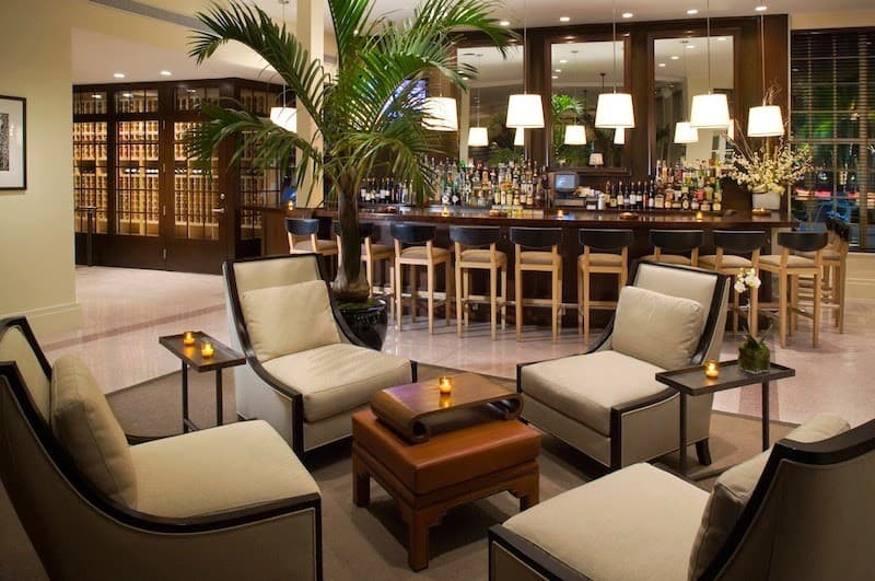 Elegant lobby bar at The Betsy Hotel, Miami Beach