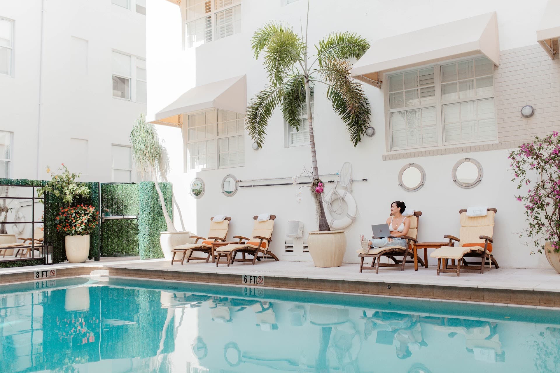 The Betsy Hotel pool area in Miami Beach