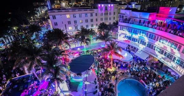 The Clevelander Bar vibrant nightlife scene in Miami Beach