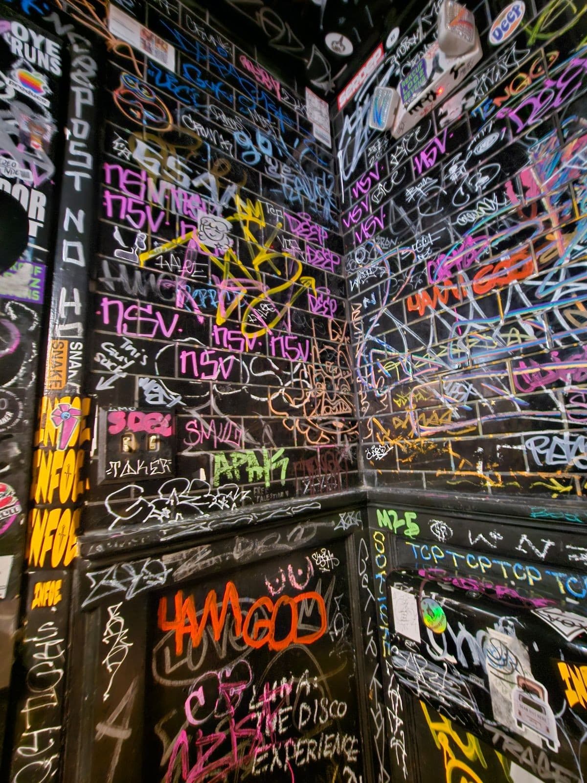 Colorful graffiti interior at The Corner in Miami