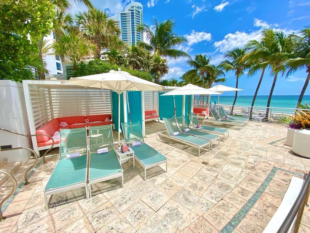 Poolside lounge area at The Diplomat Beach Resort Hollywood