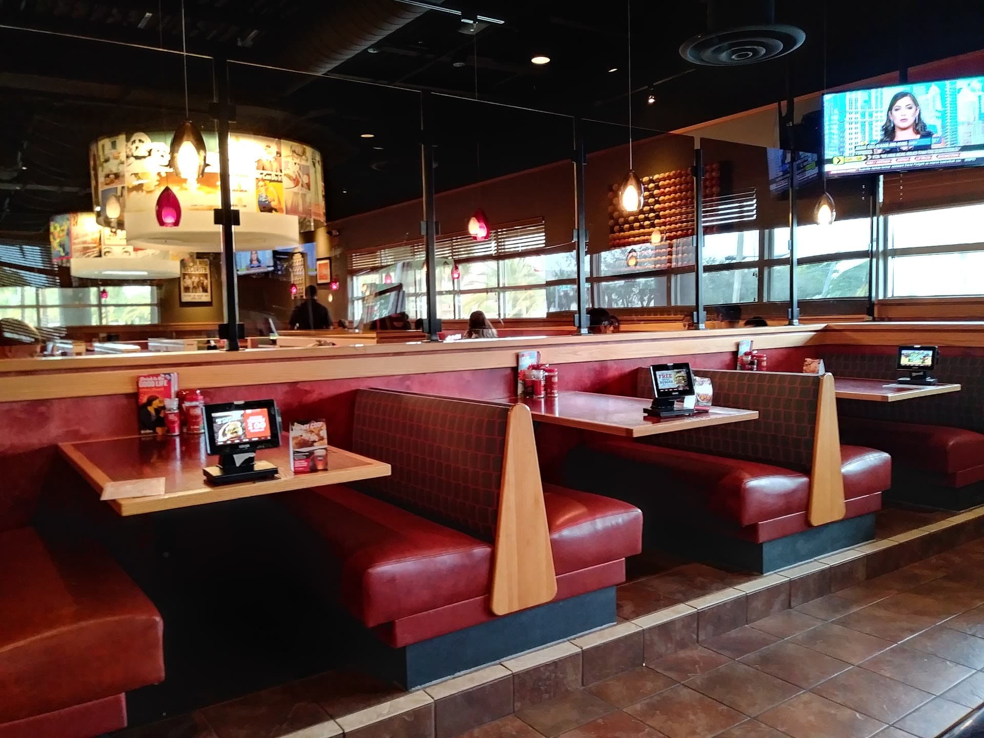 Dining area at The Falls in Miami, upscale restaurant ambiance