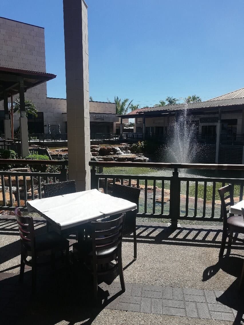 Patio dining at The Falls restaurant in Miami