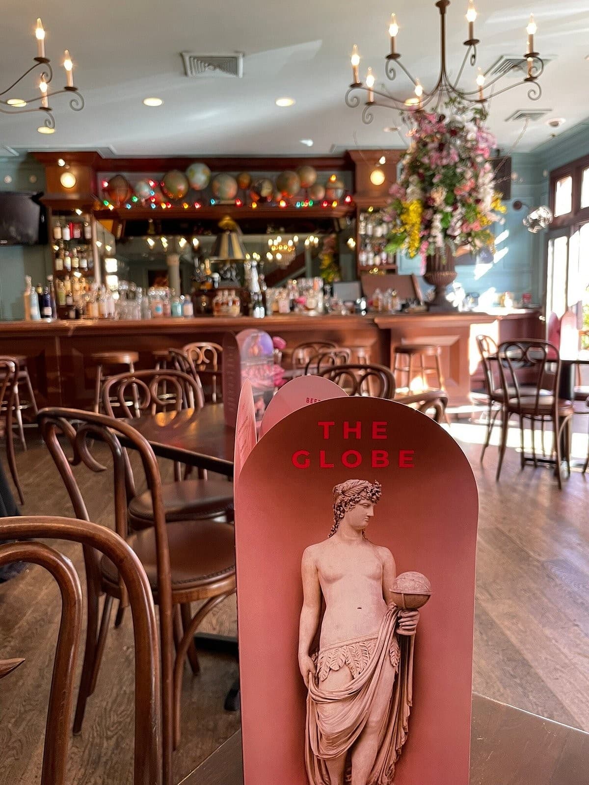 Interior view of The Globe restaurant in Coral Gables
