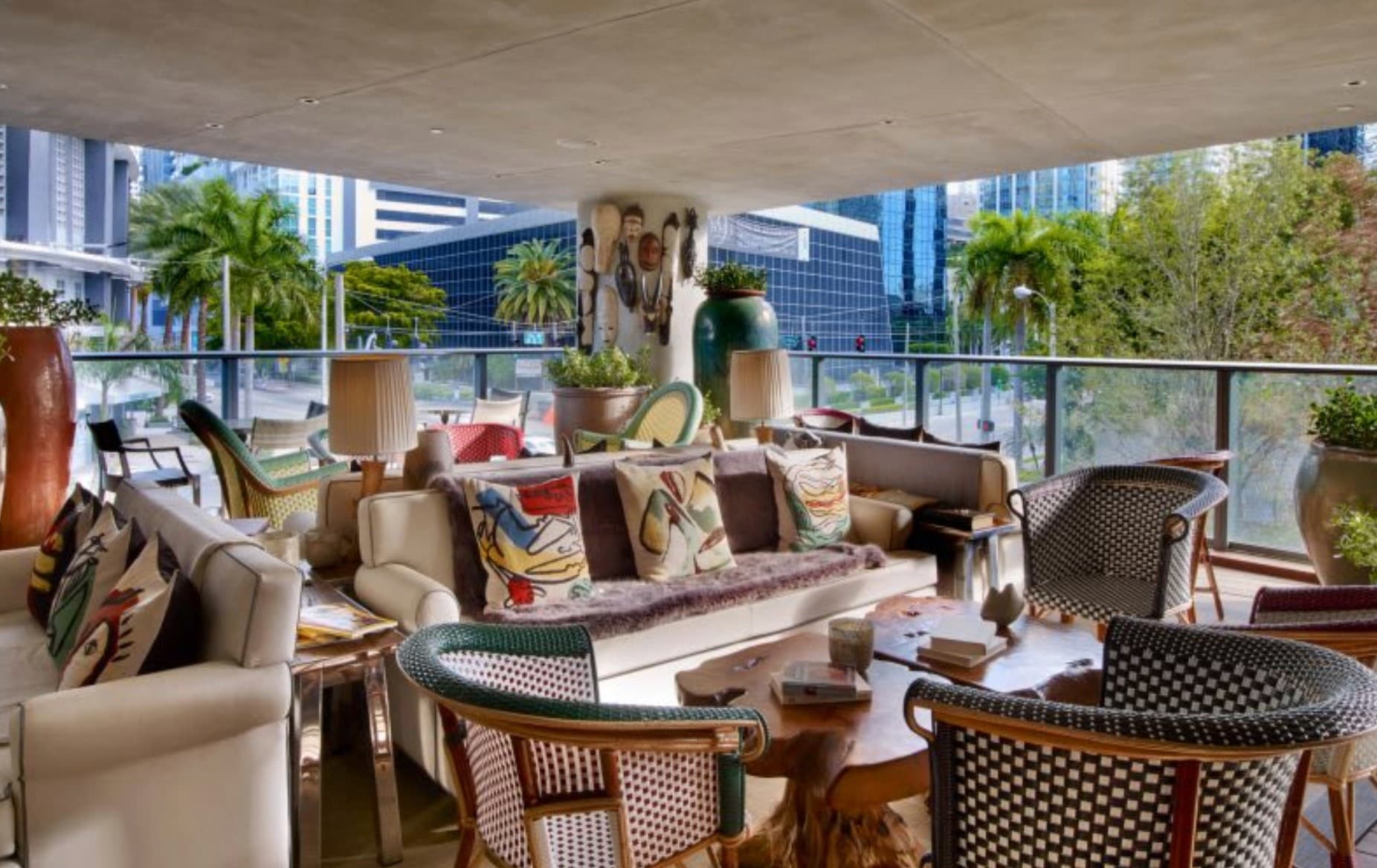 Stylish interior of The Lounge at SLS Brickell, Miami