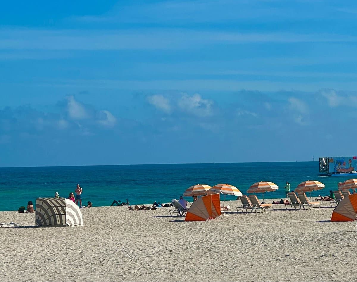 Beach view near The Marlin Hotel in Miami Beach