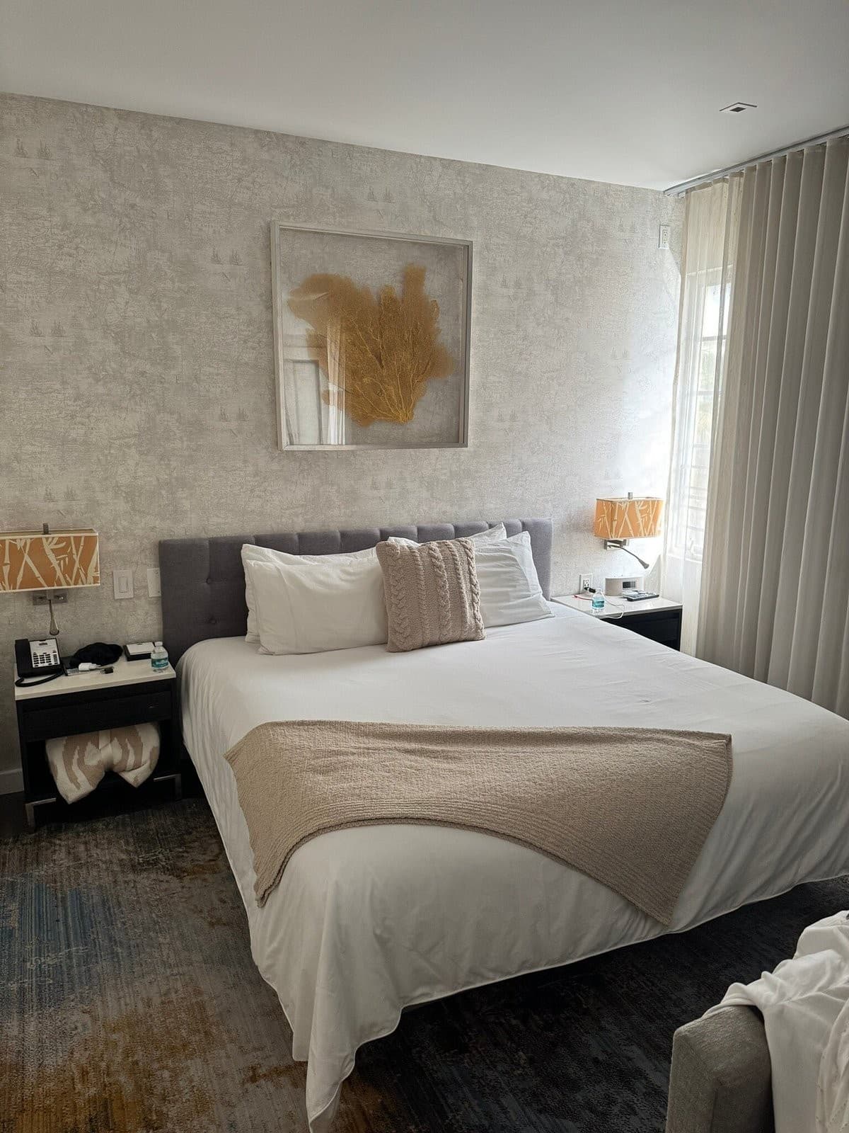 Cozy guest room at The Marlin Hotel in Miami Beach