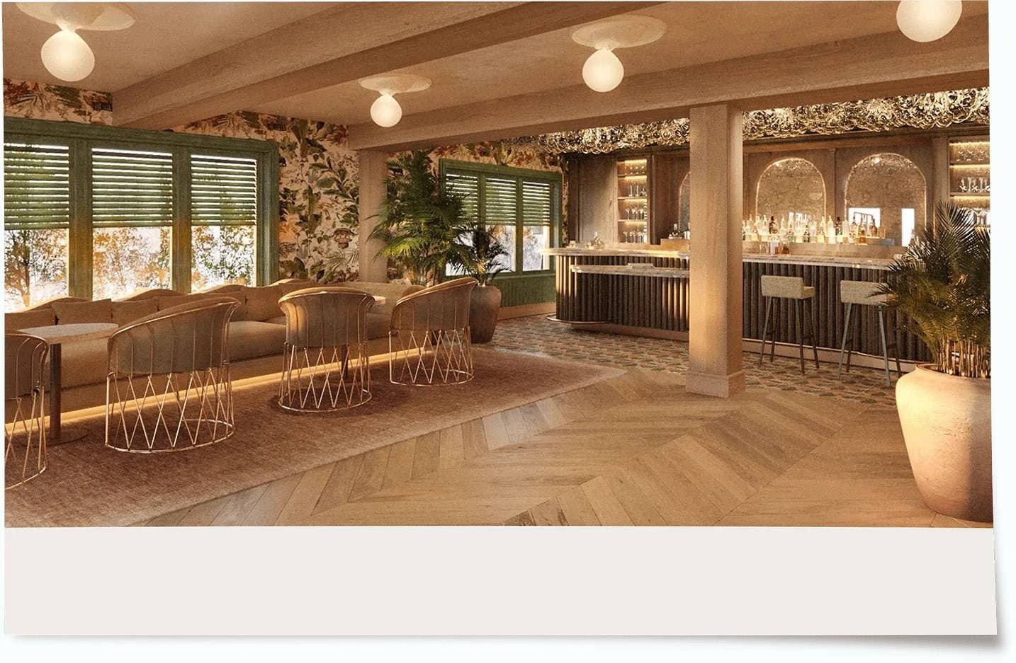 Stylish lobby area at The Moore in Miami
