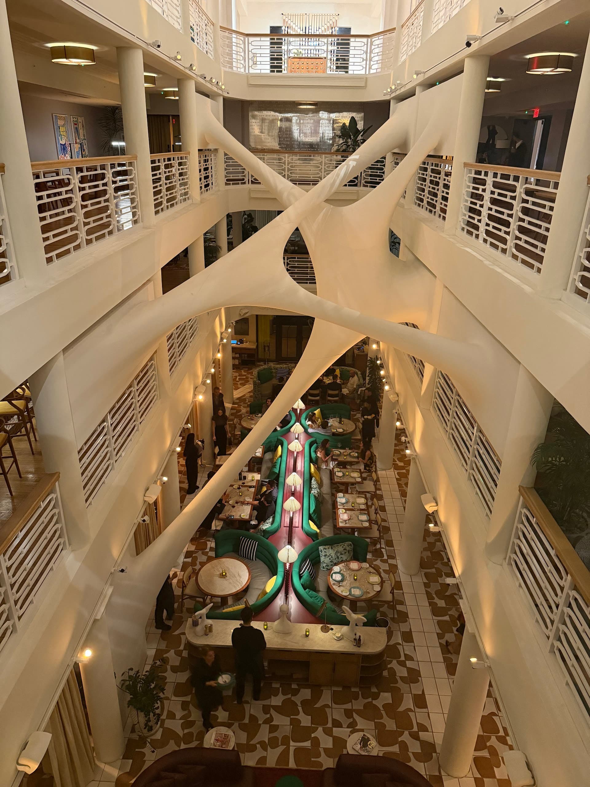 Interior lobby of The Moore hotel in Miami