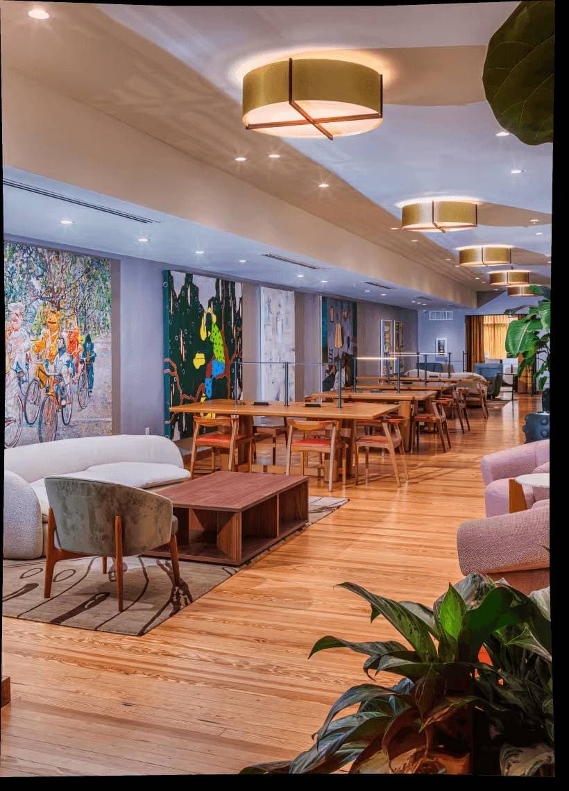 Luxurious lobby of The Moore hotel in Miami