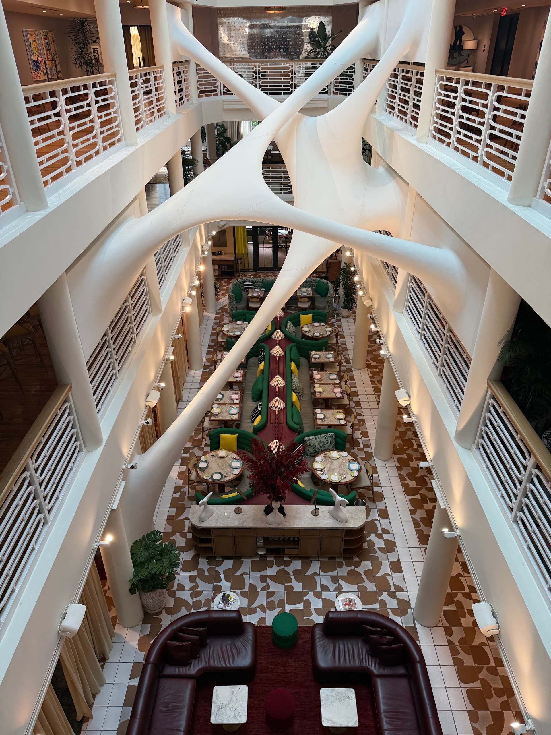The Moore hotel lobby in Miami with unique design