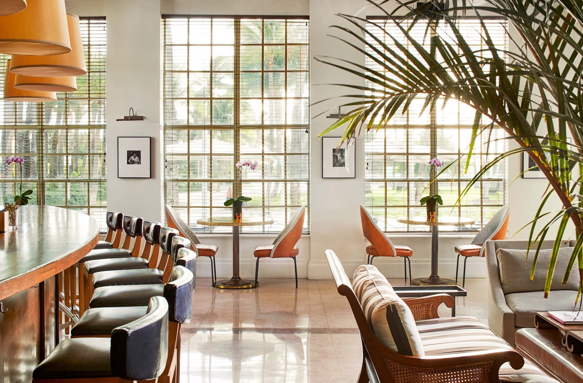 Stylish interior of The Piano Bar in Miami Beach