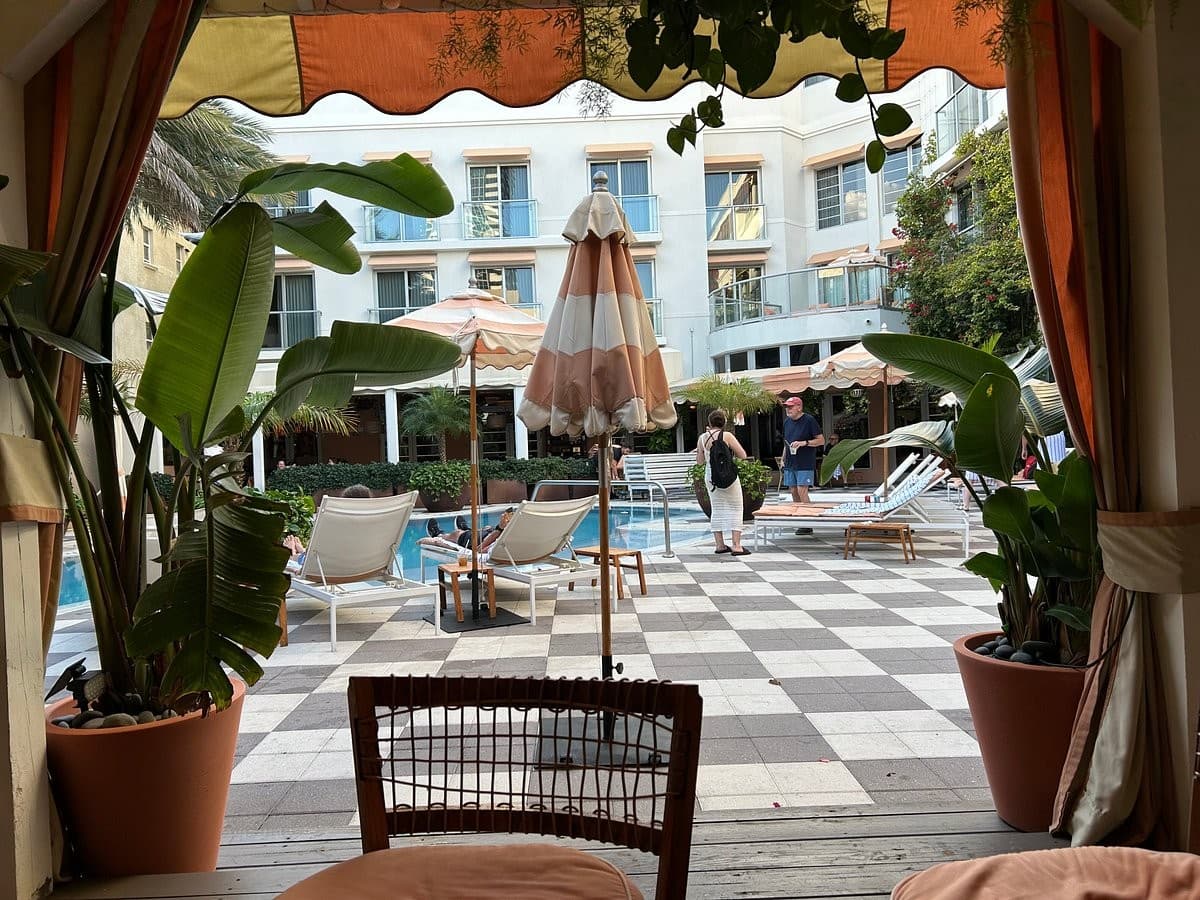The Plymouth South Beach pool area in Miami Beach