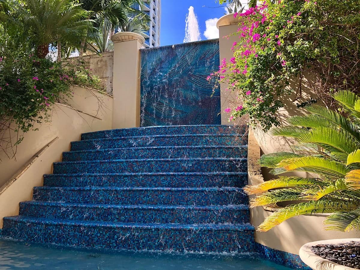 Ritz-Carlton Coconut Grove, Miami garden with waterfall