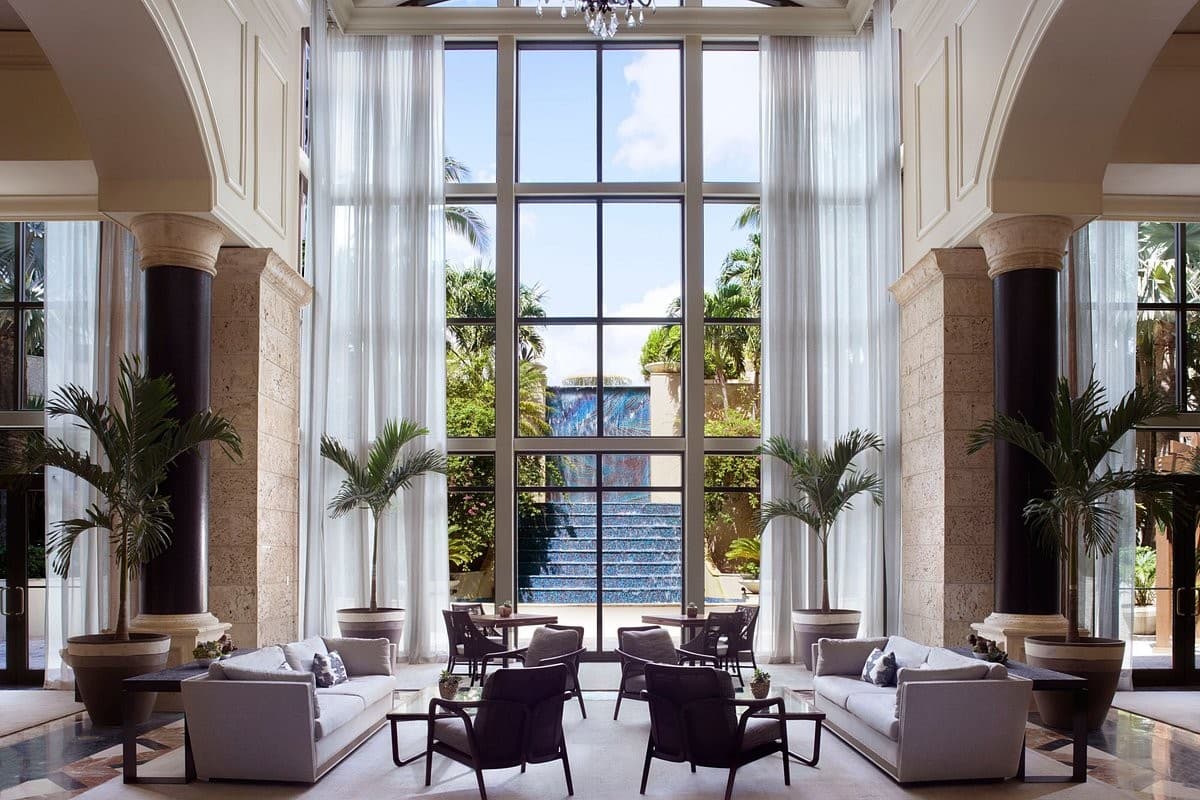Luxurious lobby at The Ritz-Carlton Coconut Grove, Miami