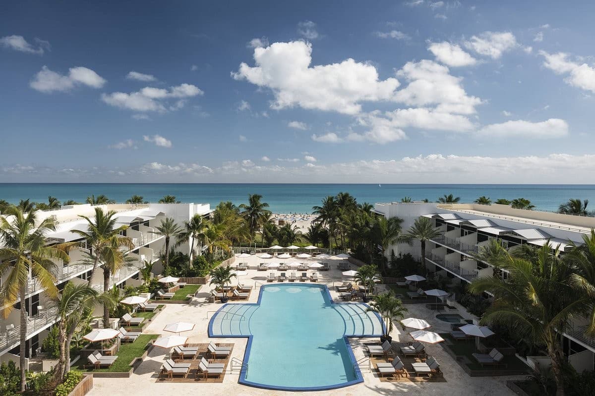 Luxury pool at The Ritz-Carlton, South Beach in Miami Beach
