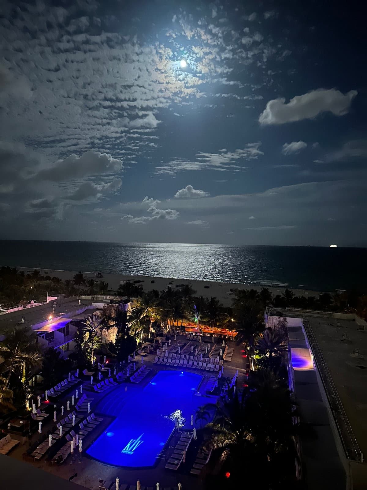 Moonlit view from The Ritz-Carlton, South Beach, Miami Beach